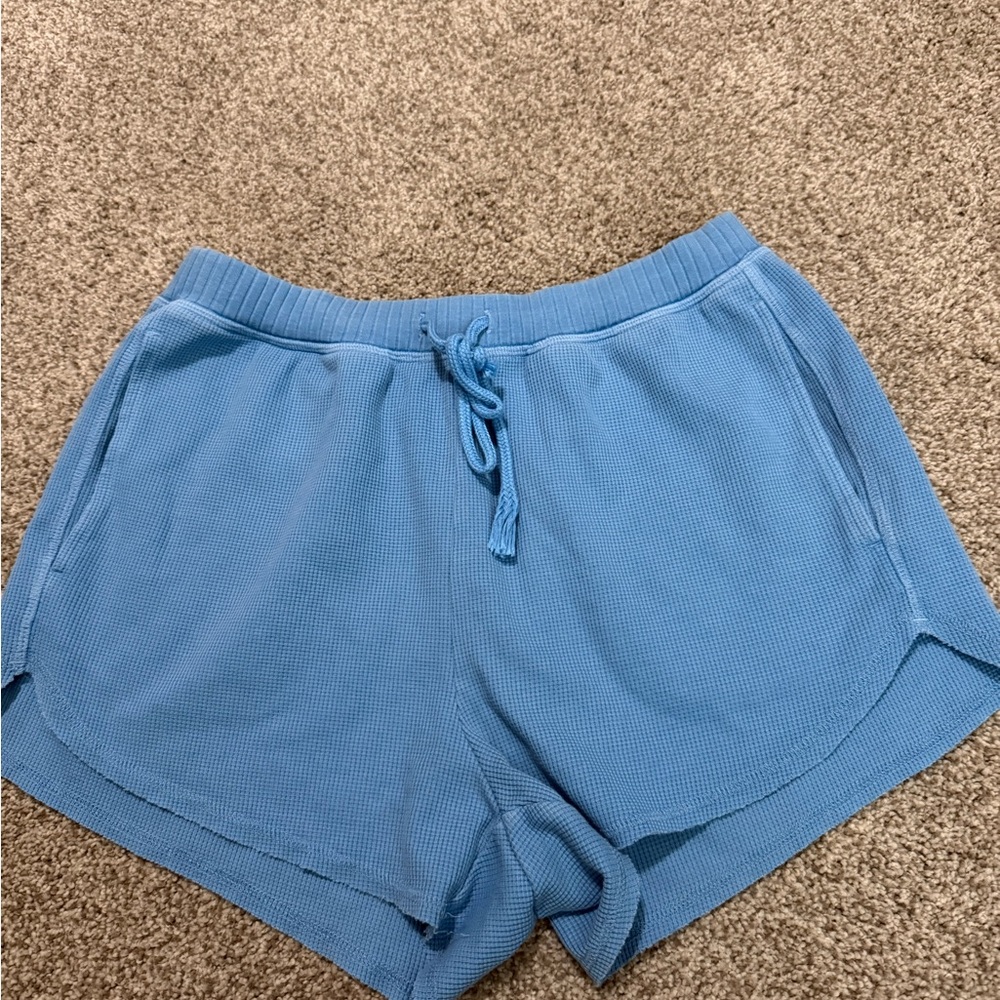 SO Sky Blue Women's waffle knit Shorts